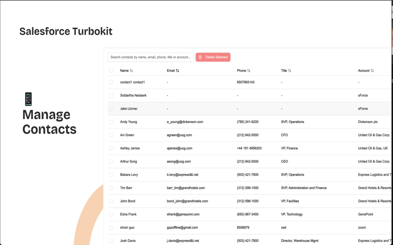 Contact Management showing contact data organization and deduplication